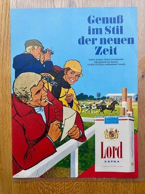 Lord Extra Pferderennen Jockey retro 1970 Vintage Ad Werbung Reklame
