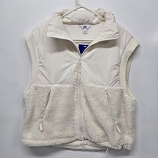 JoyLab Women  s High Pile and Quilted Vest - Cream/Ivory Size Small NWT
