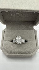 3.07 Ct Set In Platinum Radiant Brilliant Cut lab created Diamond Ring
