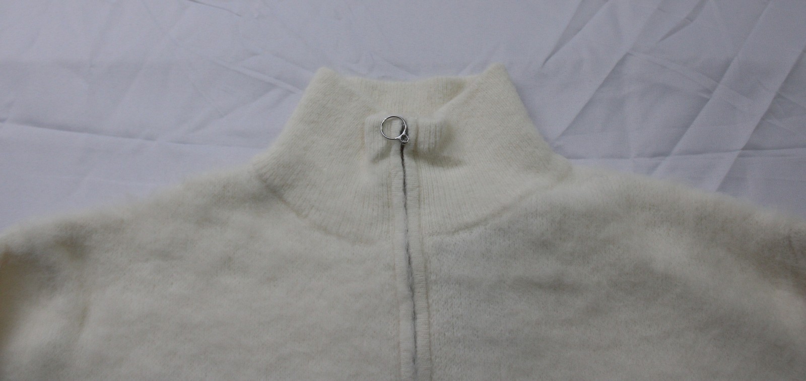 Wild Fable Women's Full Zip Mock Turtleneck Cardigan EH6 Off-White Medium NWT thumbnail 2
