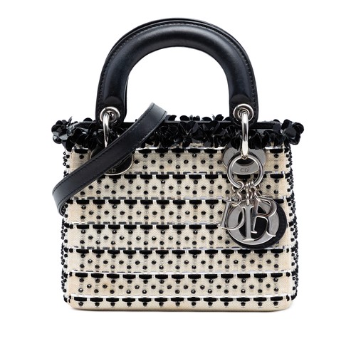 Dior Mini Canvas Bead and Sequin Embellished Lady Dior | Authenticated