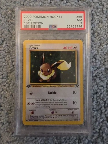 2000 POKEMON TEAM ROCKET 1ST EDITION #55 EEVEE PSA 7