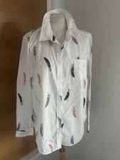 Joules Lucie Print 4 Feather Classic Fit Shirt Size Uk 14
