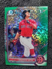 2022 Bowman Chrome Eduardo Lopez 1st Bowman Green Shimmer /99 #BCP-134 Red Sox