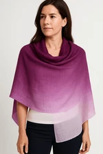 NPIA Certified 100% Pure Pashmina Shawl from Nepal - Rhododendron Magenta Gradie