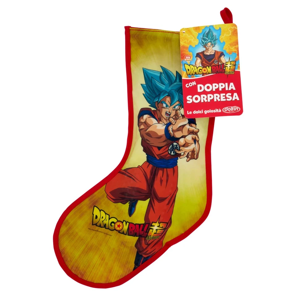 Dolfin Calza Befana/Natale Dragon Ball Super con Doppia Sorpresa e Dolciumi,235g