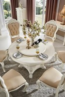 Luxus Esstisch Runder Tisch Esszimmer Wohnzimmer Echtholz Tische Rund 130Cm