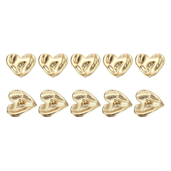 10 StüCk MetallknöPfe FüR NäHen, 21Mm Herzform In Gold-image