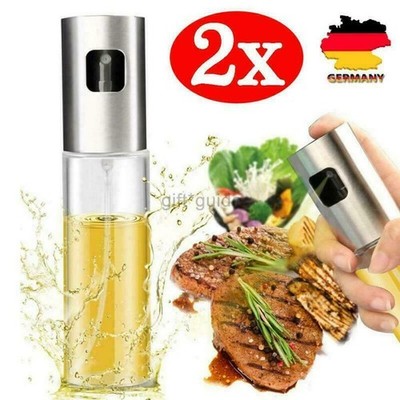 2 Stück Ölsprüher Sprayer Flasche Essig Spender Öl- und Essigsprüher Zerstäuber