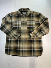 Rugged Elements Men’s Lined Flannel Button Down Shirt Xl Green/brown Plaid