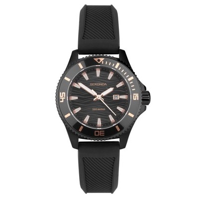 Sekonda Damen 34 mm Uhr Tauchen Pacific Wave schwarz 40574.205 UVP £79,99