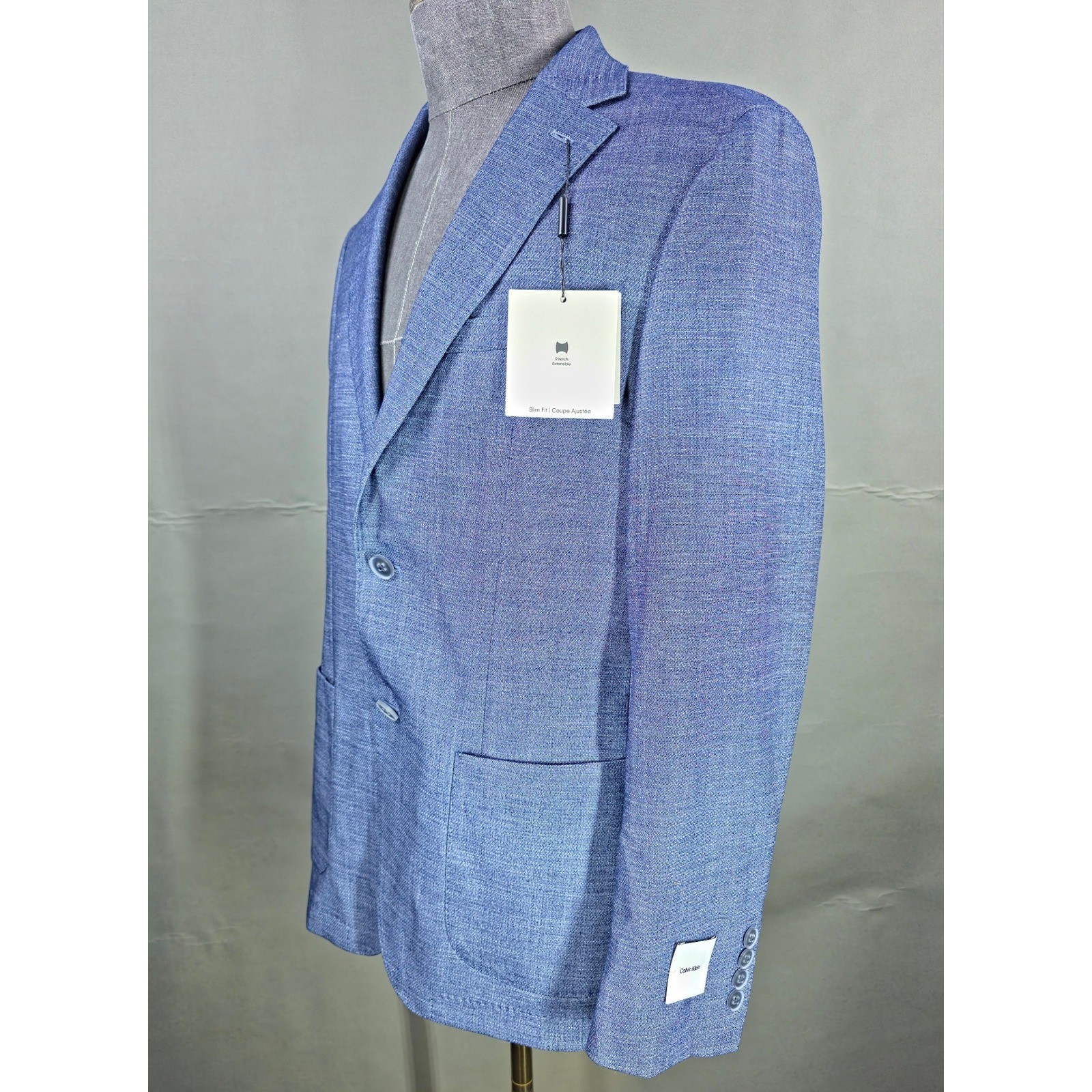 Calvin Klein Sport Coat Mens 40R Blue Mariano Slim Fit Blazer Suit Jacket *Flaws thumbnail 5