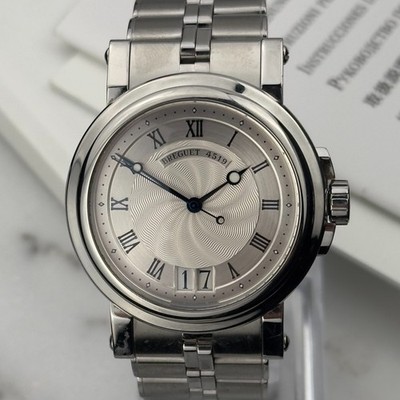 2013 Breguet Marine II Silver Men's Steel Automatic Watch 5817ST/12/SVO Full Set