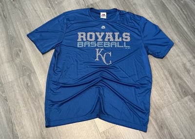 New Blue Majestic Kansas City Royals Men's 2XL T-Shirt