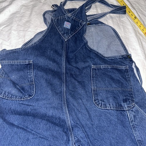 Vtg Pointer Brand Bib Overalls Men's Size 42 x30 Blue Denim Made In USA - Picture 5 of 7