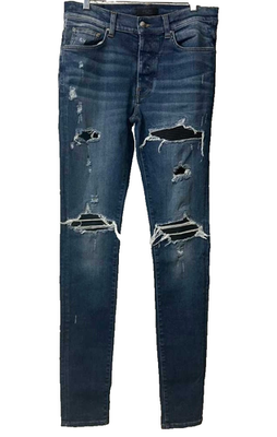 パンツ AMIRI MX1 28 Amiri MX1 Jeans Dark Blue Wash Black Patches Size 28 Barely Worn