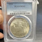 1922 $1 Peace Dollar Silver 0.9 Business Strike Phila KM#150 PCGS MS63