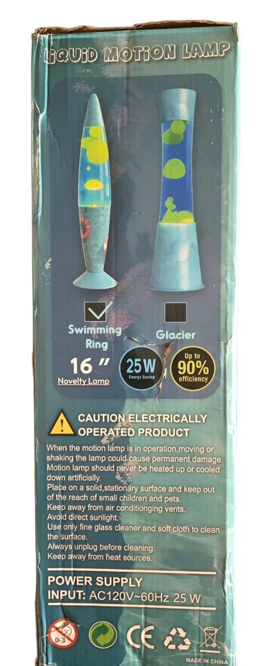 16-дюймовая синяя магма лавовая лампа синяя новинка ночник плавательное кольцо лампа - Изображение 2 из 2