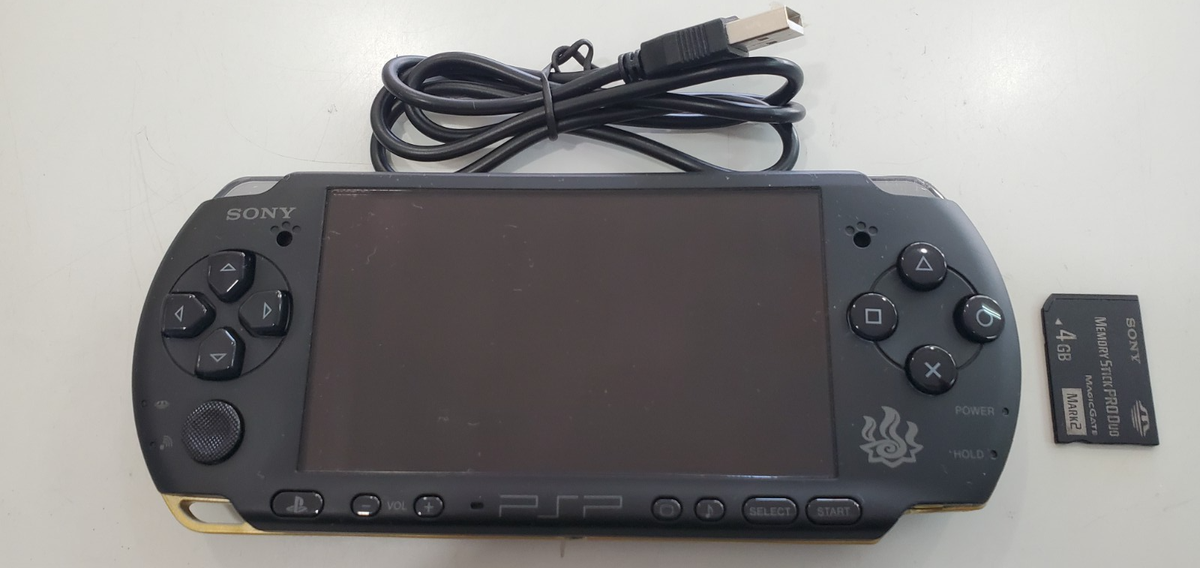 Sony PSP 3000 Monster Hunter Portable 3rd Matte Black & Gold