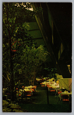 The Cascades Garden Restaurant Interior, Deerfield Beach, FL. Postcard TS-120