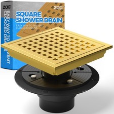 6 Inch Square Shower Drain, Bathroom Floor Drain, 304 Stainless Steel Shower ...
