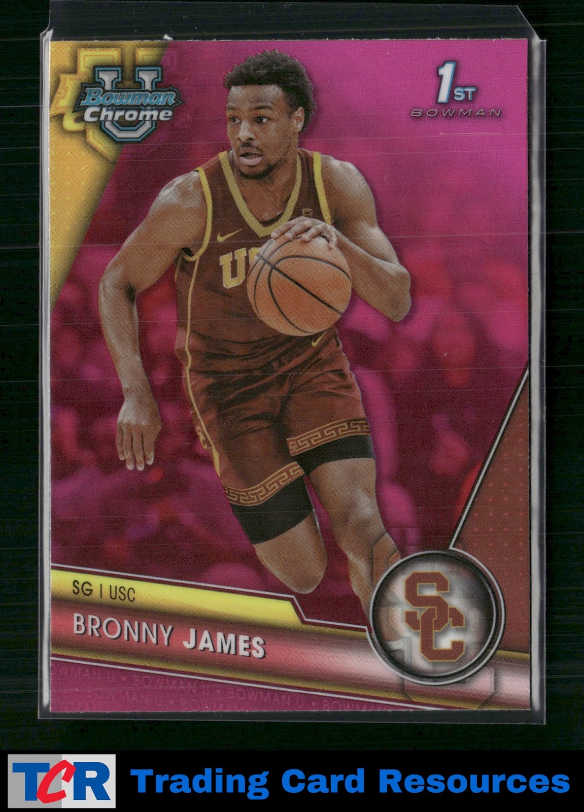 2023-24 Bowman University Chrome #95 Bronny James Pink Refractor