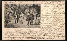 Old postcard Napoleon as a prisoner of war in Wilhelmsh�he, with Ney, Murat, Dr. Conneau 