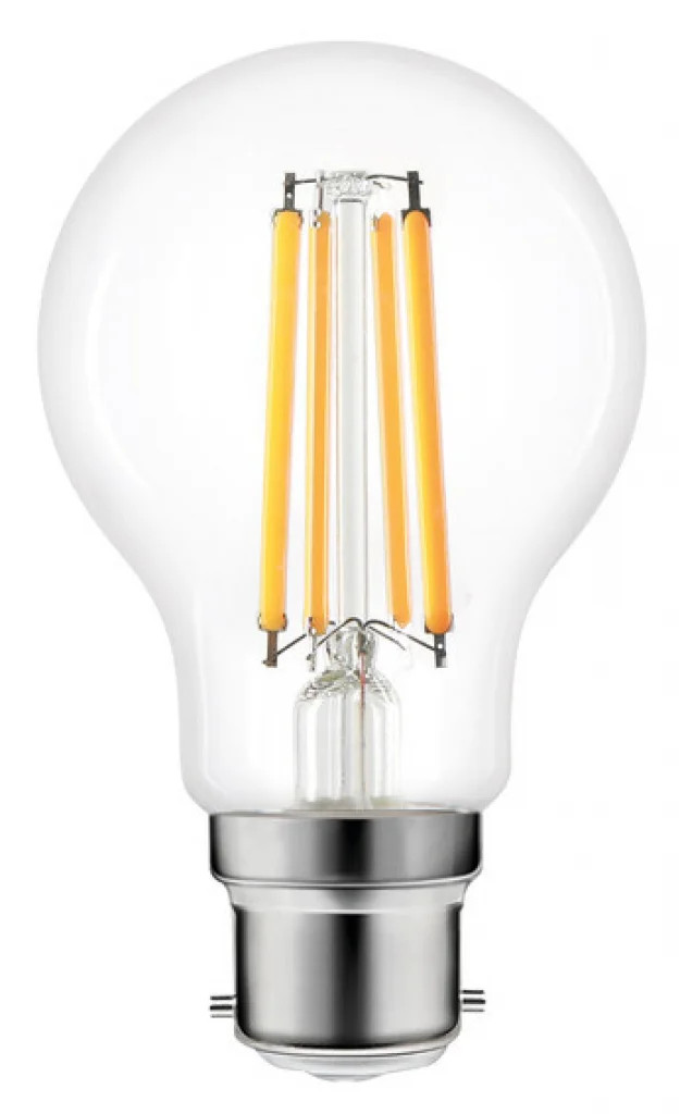 Light Bulb Clear 10.5w Filament LED GLS Non Dimmable 2700K B22 1521lm =100w