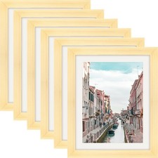 8x10 Wood Grain Picture Frames 6-Pack - Wall or Tabletop Display