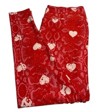 LuLaRoe Leggings TC2 Tall Curvy 2 Rare Valentine Animal RED SNAKESKIN Wild Heart