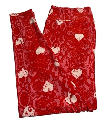 LuLaRoe Leggings TC2 Tall Curvy 2 Rare Valentine Animal RED SNAKESKIN Wild Heart