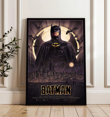 Batman Tim Burton 1989 Movie Art Print, Gotham City Dark Knight Retro Wall Decor