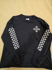 Rhude Black Graphic Print Pullover Sweatshirt Men's L