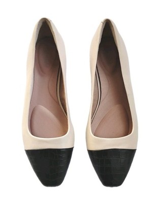 Rockport Shoes Sz 10 Black Beige Leather Cap Toe Trutech Women's Flats M