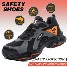 Mens Work Boots Steel Toe Safety Shoes Indestructible Sneakers Lightweight Shoes