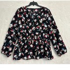 Alfani Peplum Abstract Floral Top XL Classy Mature Office