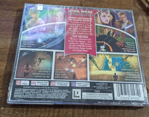STAR WARS Episode 1 The Phantom Menace PS1 Sony Playstation 1. SEALED NEW - Picture 2 of 3