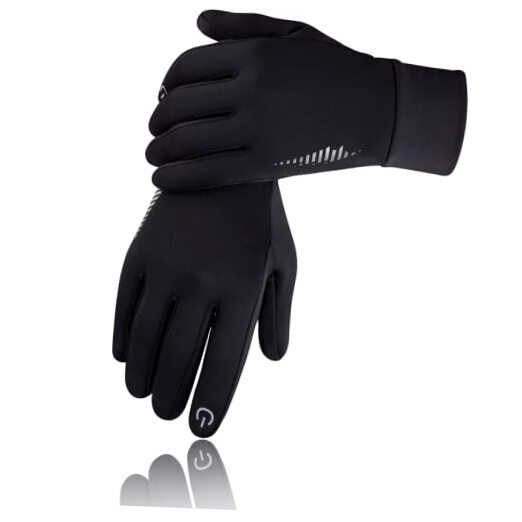 Winter Gloves Women Men Ski Snow Gloves Liner Thermal Warm Touch Medium Black-image