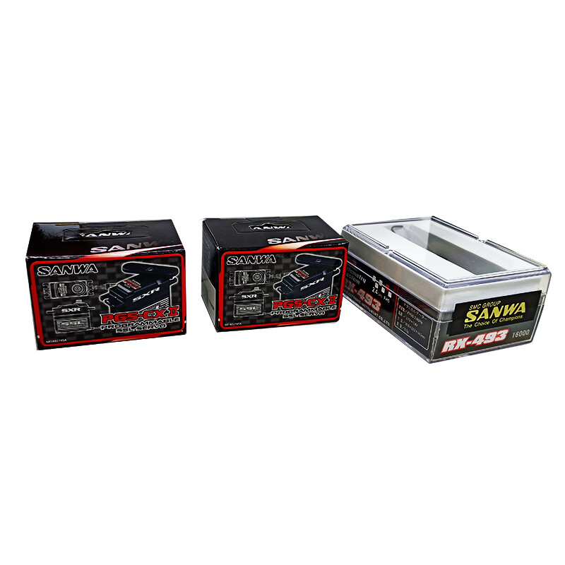 SANWA PGS-CX II Servo x2 + RX-493 2.4 GHz FHSS5 Receiver set