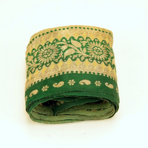 3m (10 foot) LONG Old Antique India SARI Saree TRIM Embroidered Textile 652r6 - Picture 4 of 6