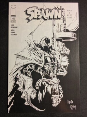SPAWN 302 VARIANT TODD MCFARLANE KEY 1st app SHE SPAWN Black White V 1 Image
