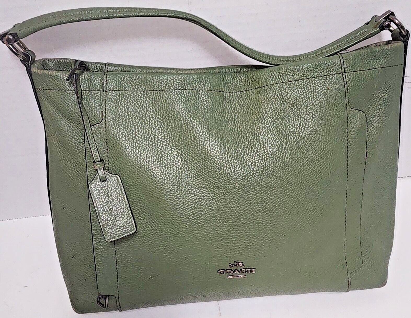 Coach Hallie Pebble Leather Shoulder Bag Gem