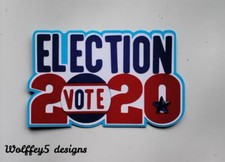 CRAFTECAFE ELECTION TITLE premade paper piecing scrapbook diecut piece page 3D