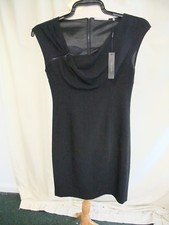 Ladies Little Black Dress Tahari UK 8, shoulder & back zip, length 36", 0655