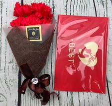 Soap Flower Bath Soap Rose Flower Scented Soap with Card Red