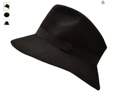 David & Young D&Y Women’s Black Wool Panama Fedora Hat – Classic Designer Style,
