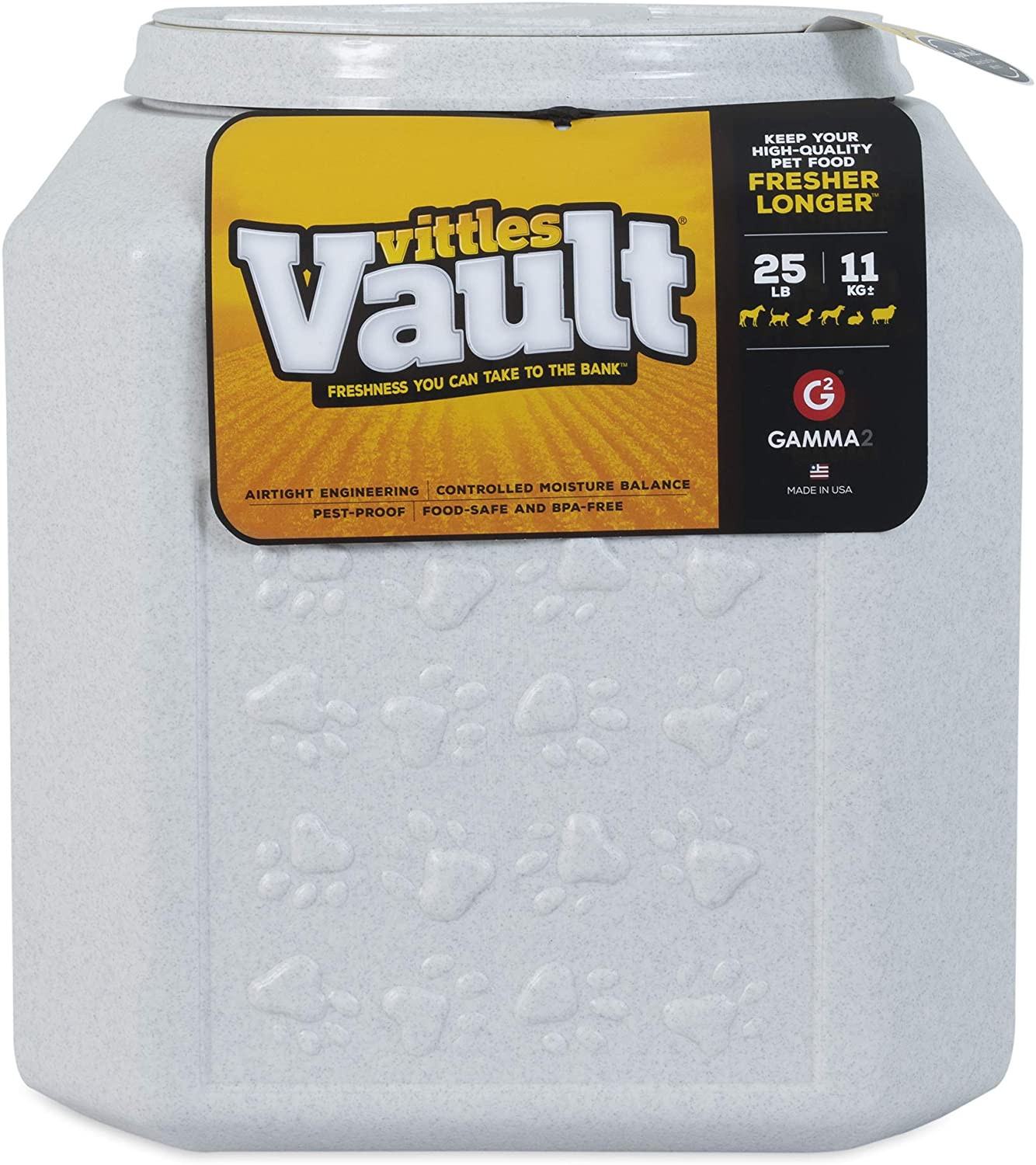 Gamma2 Vittles Vault 25 lb Plastic Airtight Dog Cat Pet Food Storage