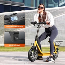 1200W Peak Motor  48V/10.4Ah Electric Scooter w/ Seat 20MPH 30Miles Long Range