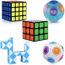 KidsPark 3D Puzzle Set 5 Pieces Speed Cube Rainbow Ball Luminous Ball Snake
