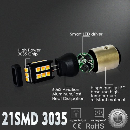 2357NA White Parking|Yellow Flash Turn Signal Light,One LED bulb = TWO Colors - Picture 6 of 11